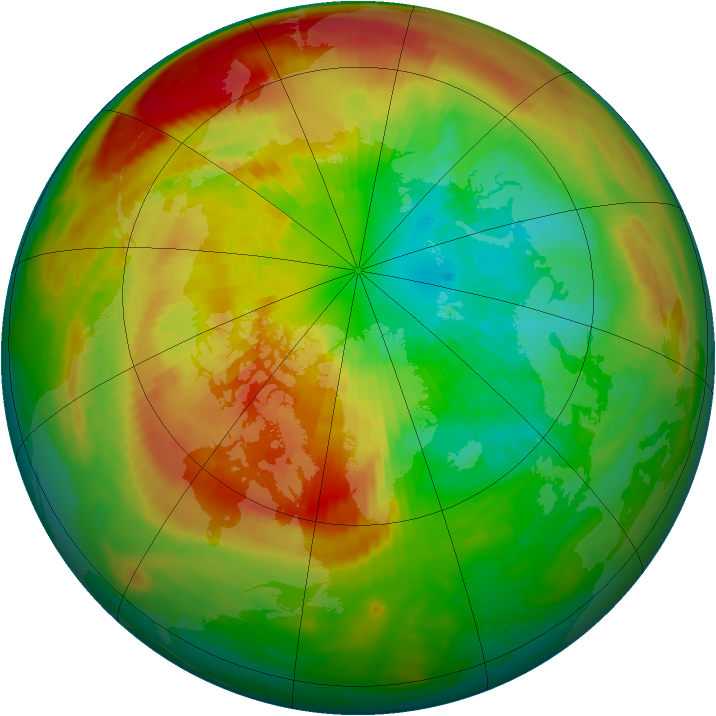 Arctic ozone map for 11 March 2000